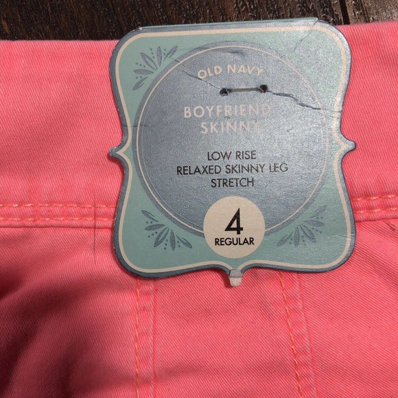 OLD NAVY Boyfriend Skinny Pink Pants Jeans Womens Sz 4 Denim NWT New With Tags - Picture 9 of 11